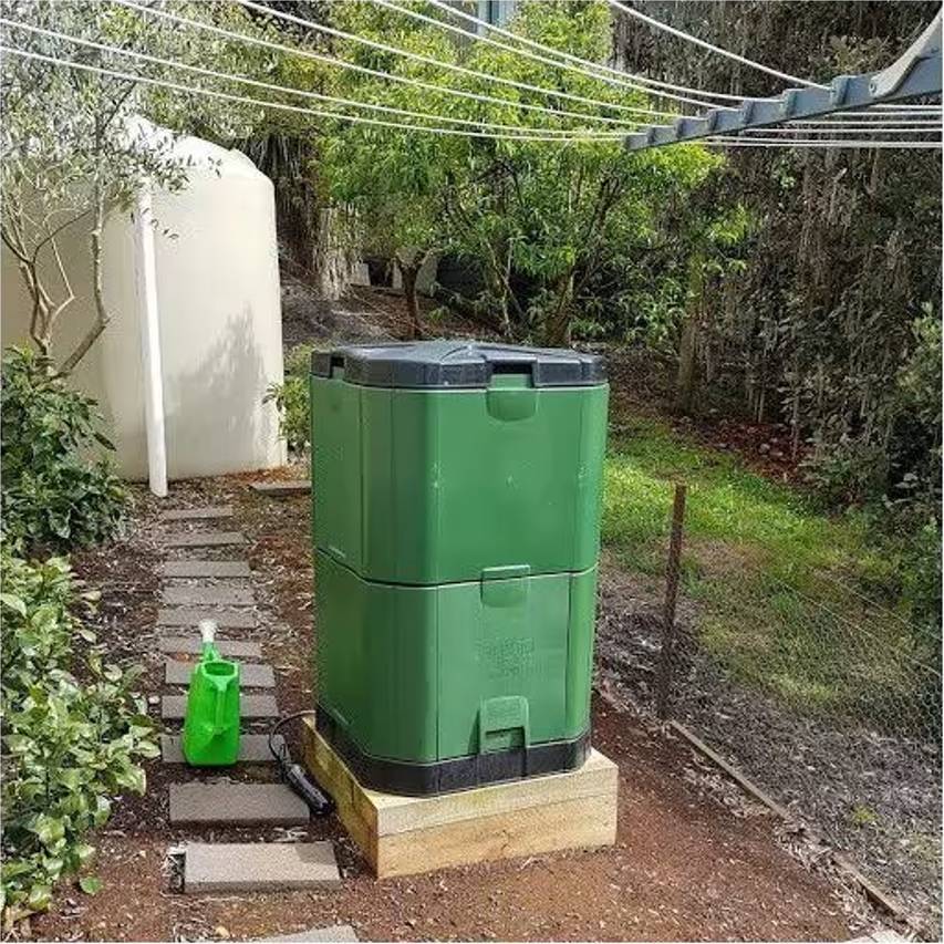 Brunswick green aerobin hot composter 400 litres in garden