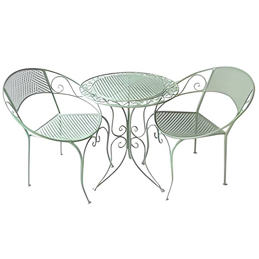 Aquitaine mesh bistro set in sage green