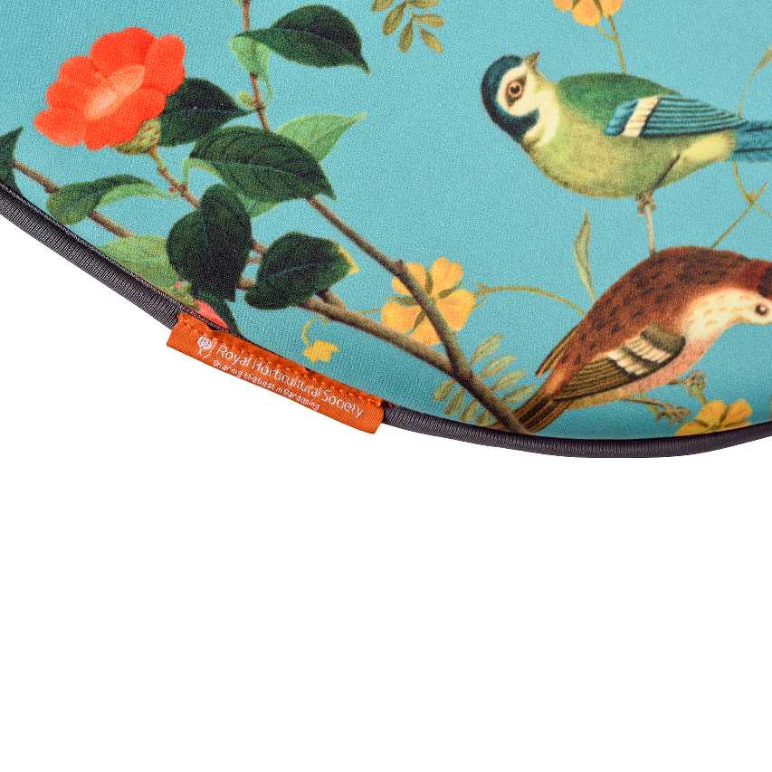 Close up of RHS Flora and Fauna kneelo pad label