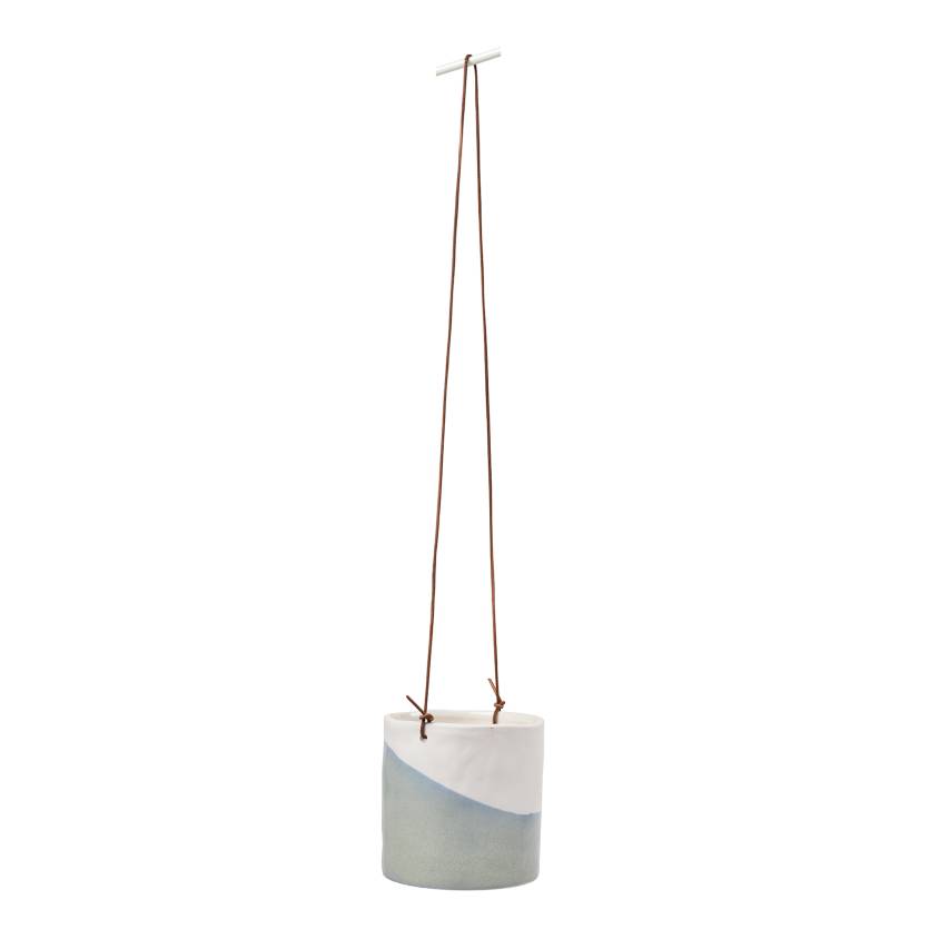 Dip hanging pot with leather hanging cord