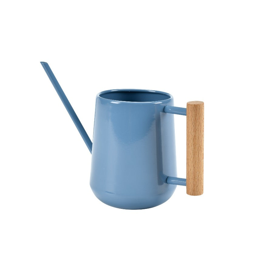 Burgon and Ball indoor watering can in heritage blue side view
