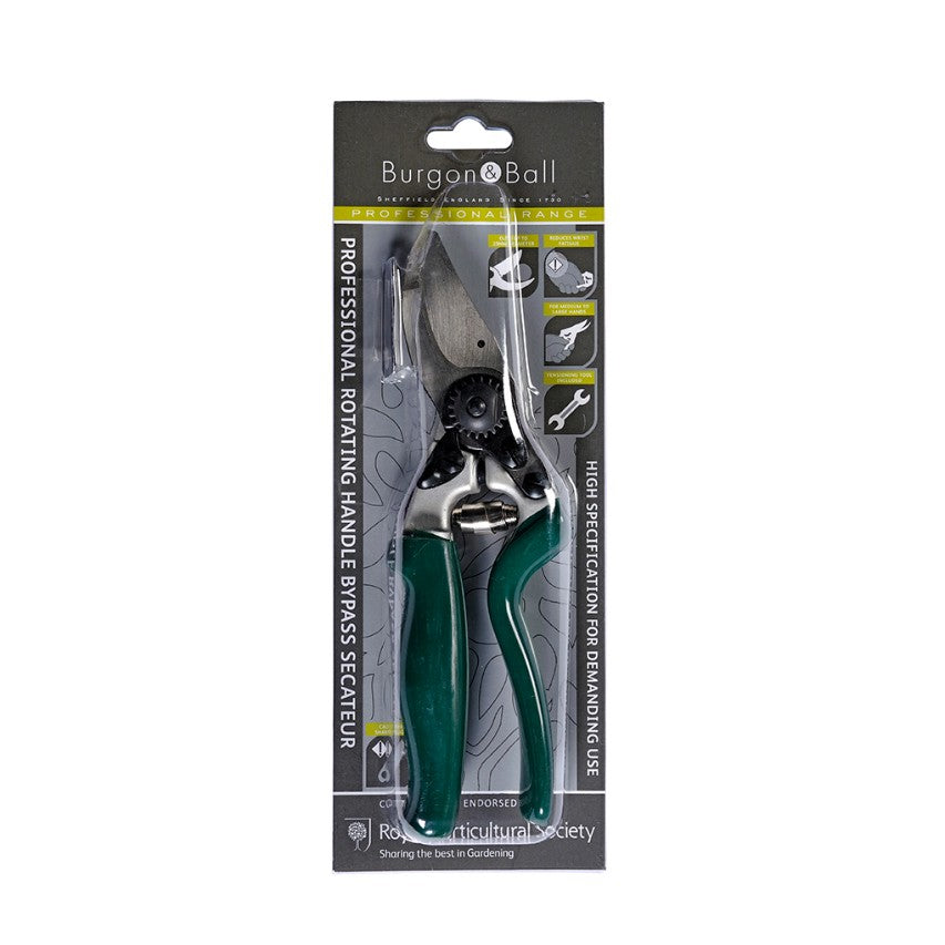 Burgon and Ball RHS professional rotating handle bypass secateurs