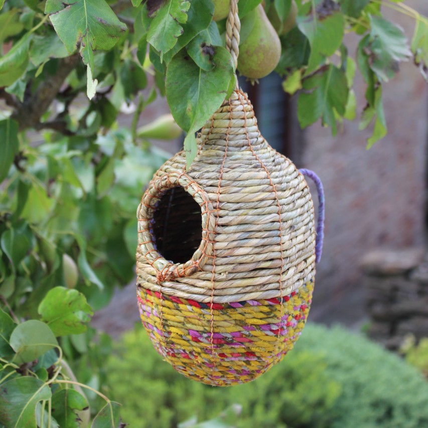 Shesali Artisan bird nester hanging from pear tree