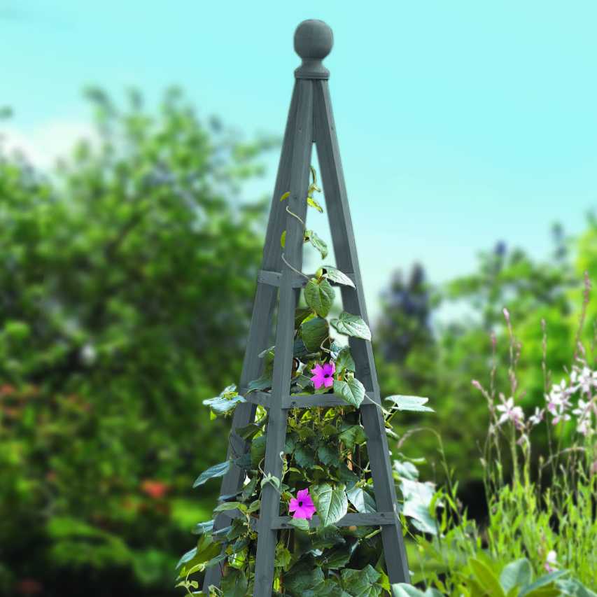 Woodland obelisk slate grey 1.5m with climber